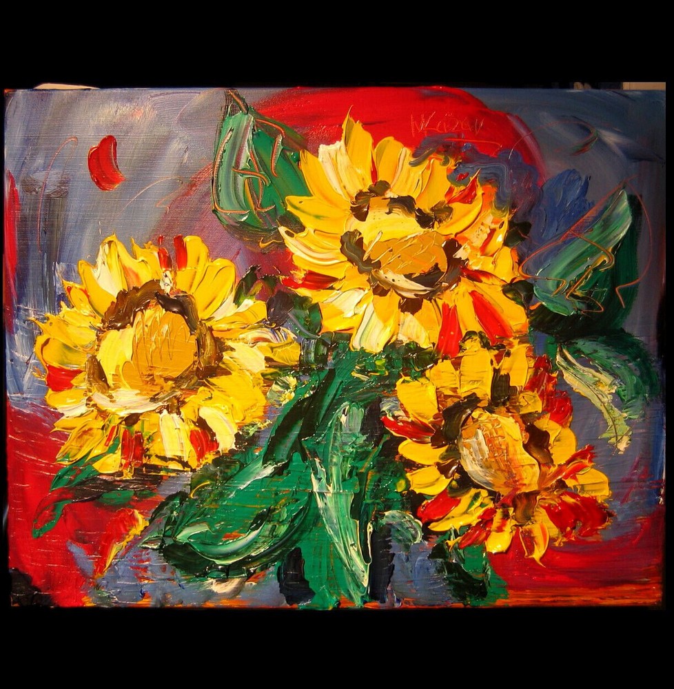 Sunflowers  ████████ MODERN CANVAS  original oil painting ABSTRACT ART ██████GRR
