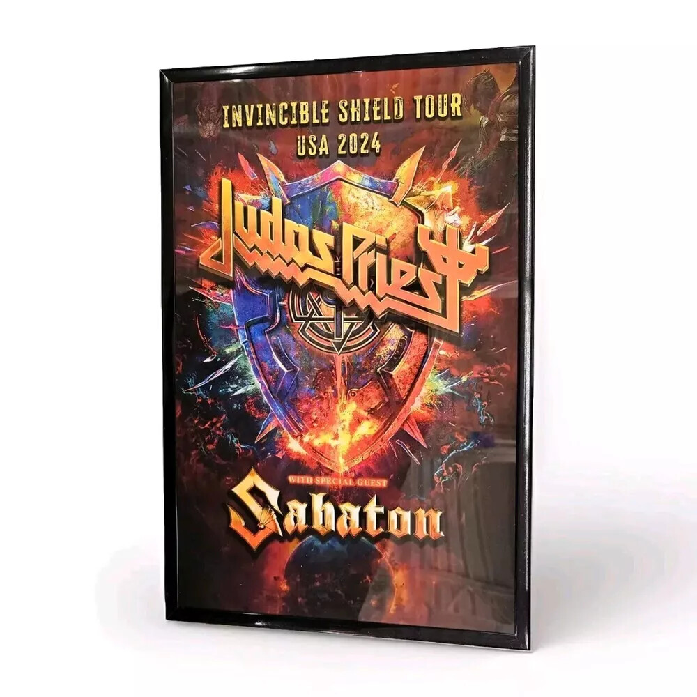 JUDAS PRIEST & SABATON Invincible Shield Tour 2024 2025 Framed Concert Poster