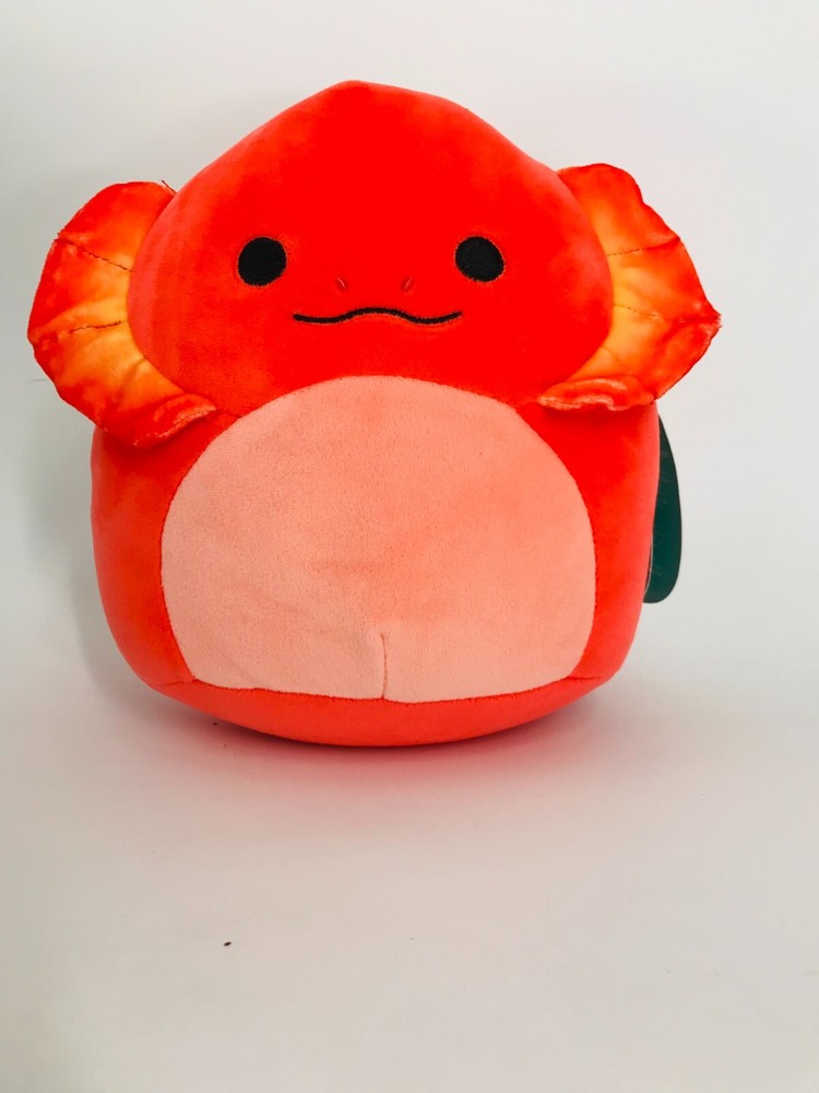 Juguete de peluche Squishmallow Maxie el lagarto cuello con volantes 8 pulgadas difícil de encontrar nuevo con etiquetas