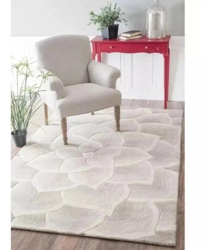 Lovely Rose flower hand tufted rug100%wool for living room bedroom carpet 8x10