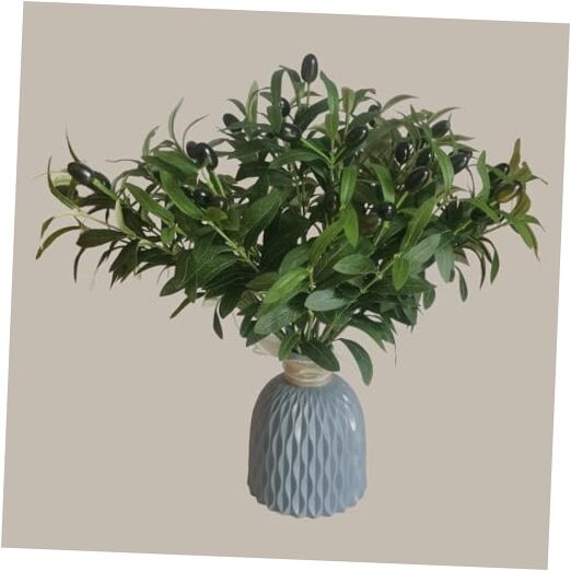 15-Inch Artificial Olive Branches with Green Eucalyptus Leaves