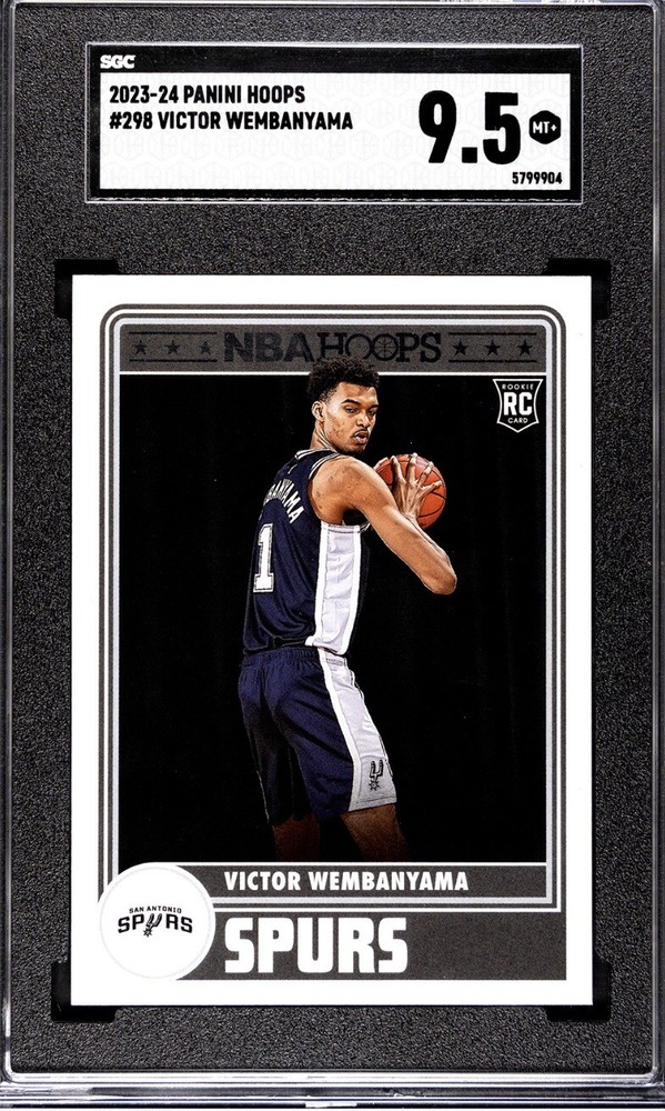 2023-24 Panini NBA Hoops Victor Wembanyama Tribute Rookie RC #298 SGC 9.5 Spurs