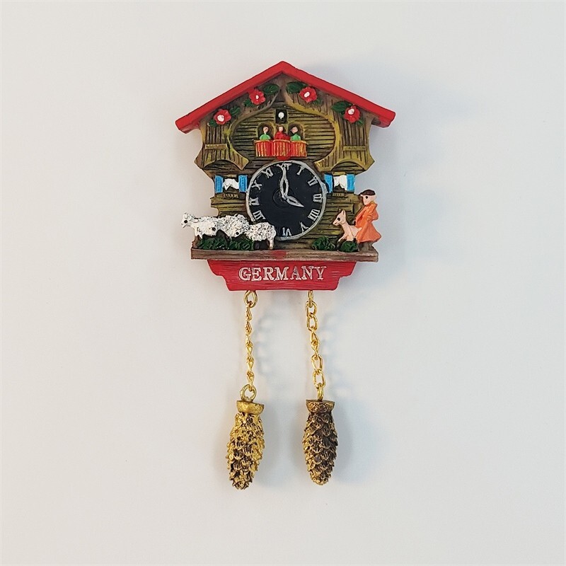 Germany Shepherd Cuckoo Clock Tourist Souvenir 3D Resin Refrigerator Magnet Gift