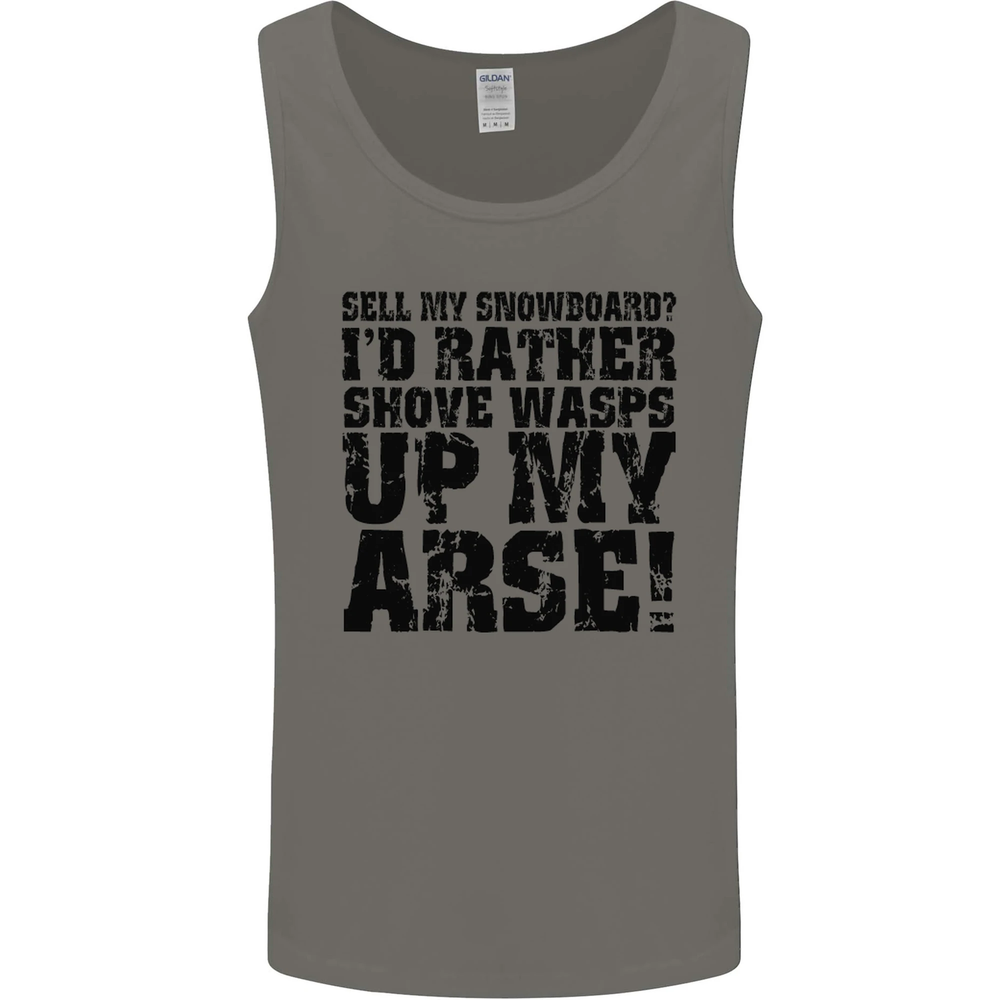 Funny Snowboard Vest Tank Top for Men - Sell My Snowboard Design