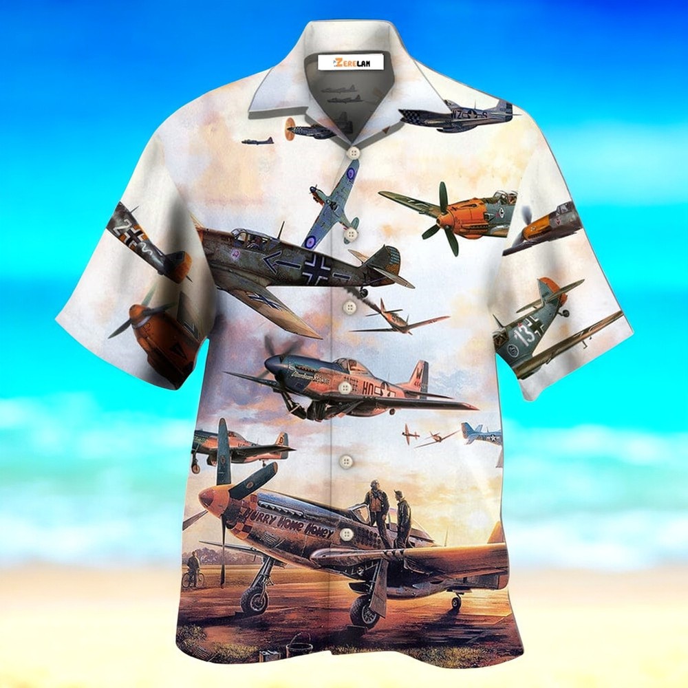 Men's Airplane Aviation Maritime Hawaiian Shirt - Celebrate The Long Ride Home in Tropical Style