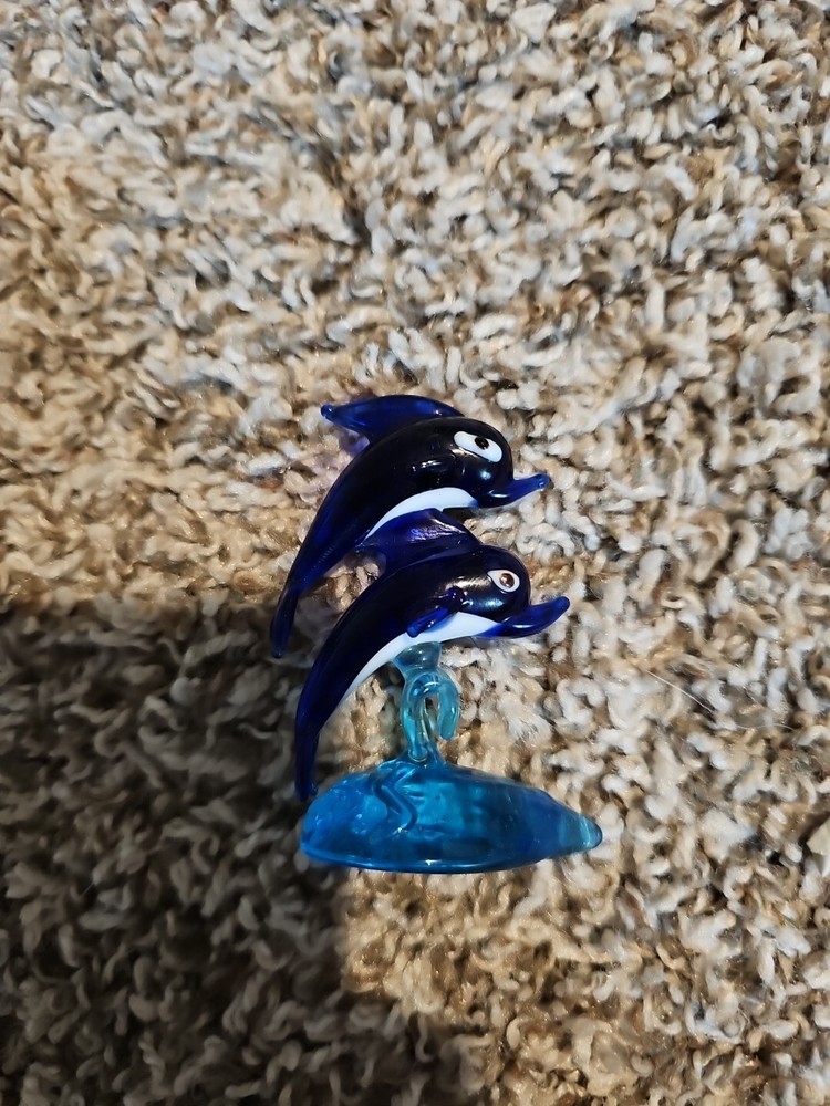 Blown Glass Dolphin Paperweight  Original