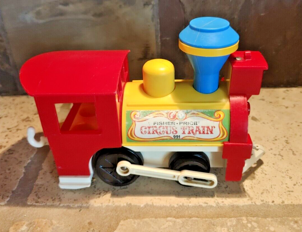 Vintage 1973 Fisher Price Circus Locomotive 8-inch Train with Working Sound