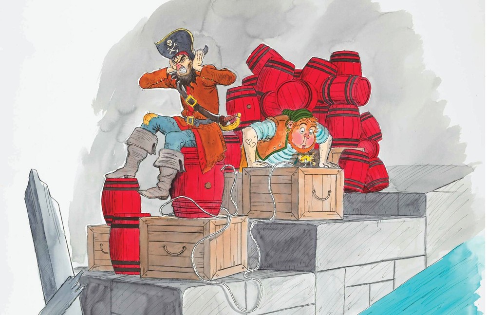 Pirates of the Caribbean Exploding Barrels 13x19 Matte Disney Art Print