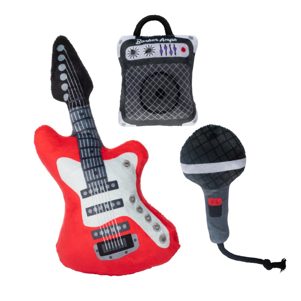 Studio Plush Dog Toy Set, Ready to Rock, 3 Piece Set, Pet Collection (312512)