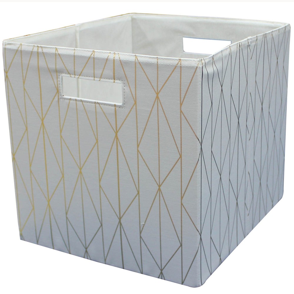 Better Homes Collapsible Gold Ivory Fabric Storage Cube Bin