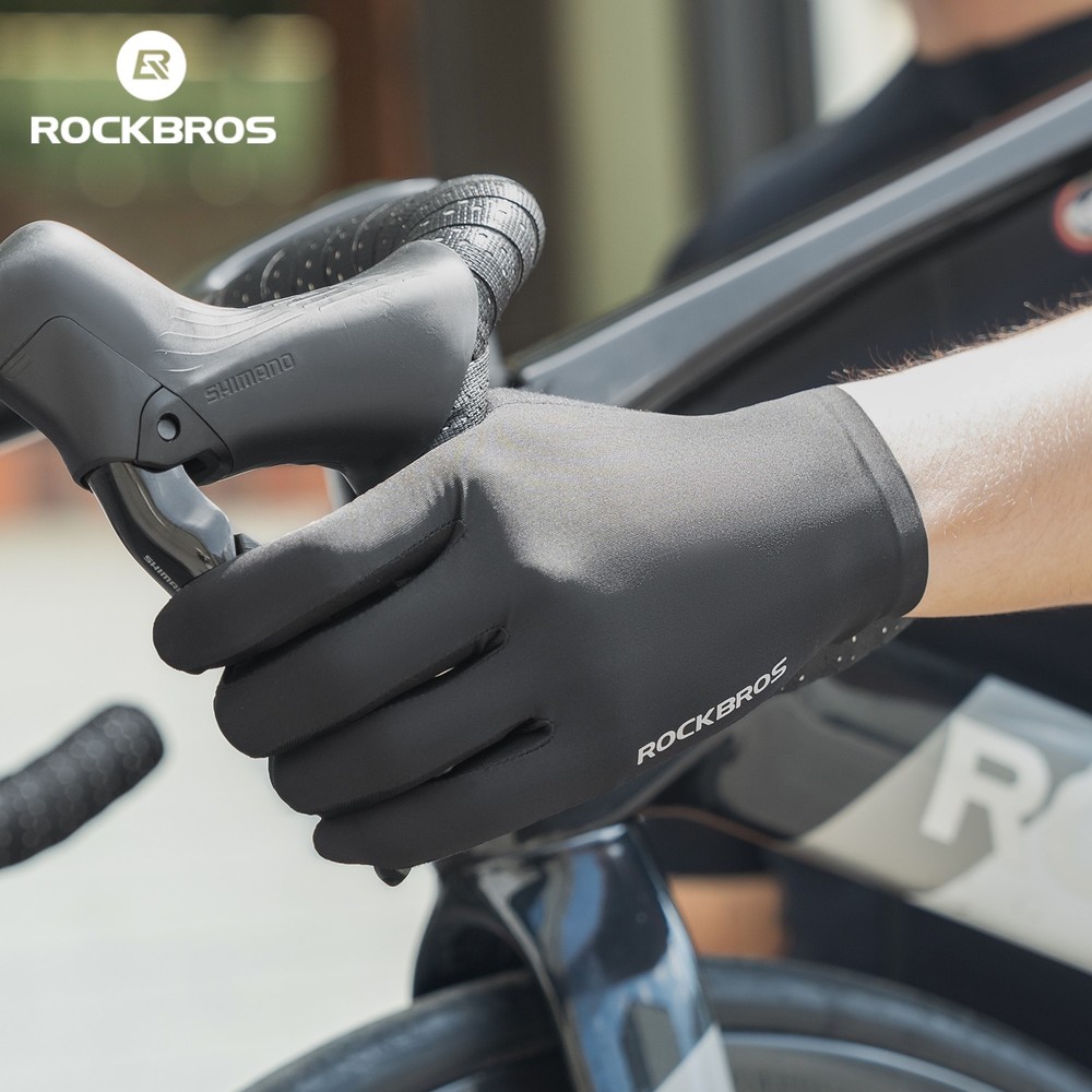 ROCKBROS Breathable Cycling Gloves,Full Finger Pad Gloves,Touchscreen Reflective