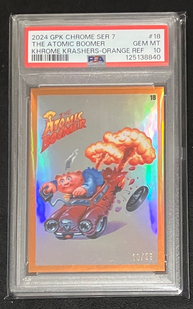 PSA 10 Topps Garbage Pail Kids - THE ATOMIC BOOMER - Khrome Krashers Orange /25
