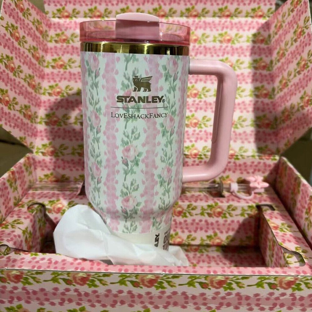 Love-Shack-Fancy Tumbler 40oz Rosa Beaux[PINK]Stainless Steel Cup Valentine Gift