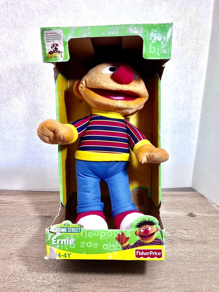 Mattel Fisher Price 2009 Sesame Street Ernie 15” New In Box Plush