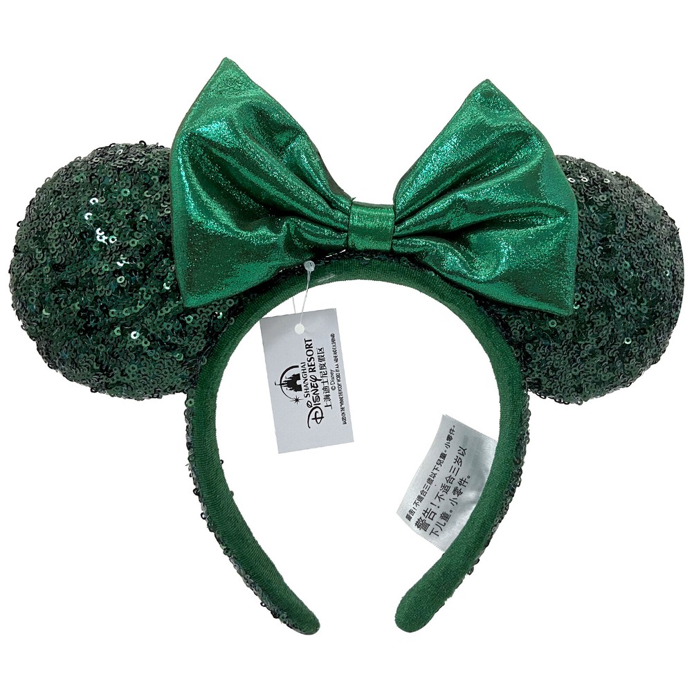 2022 Minnie Mouse Emerald Green Sequins Disney Parks Ears Headband