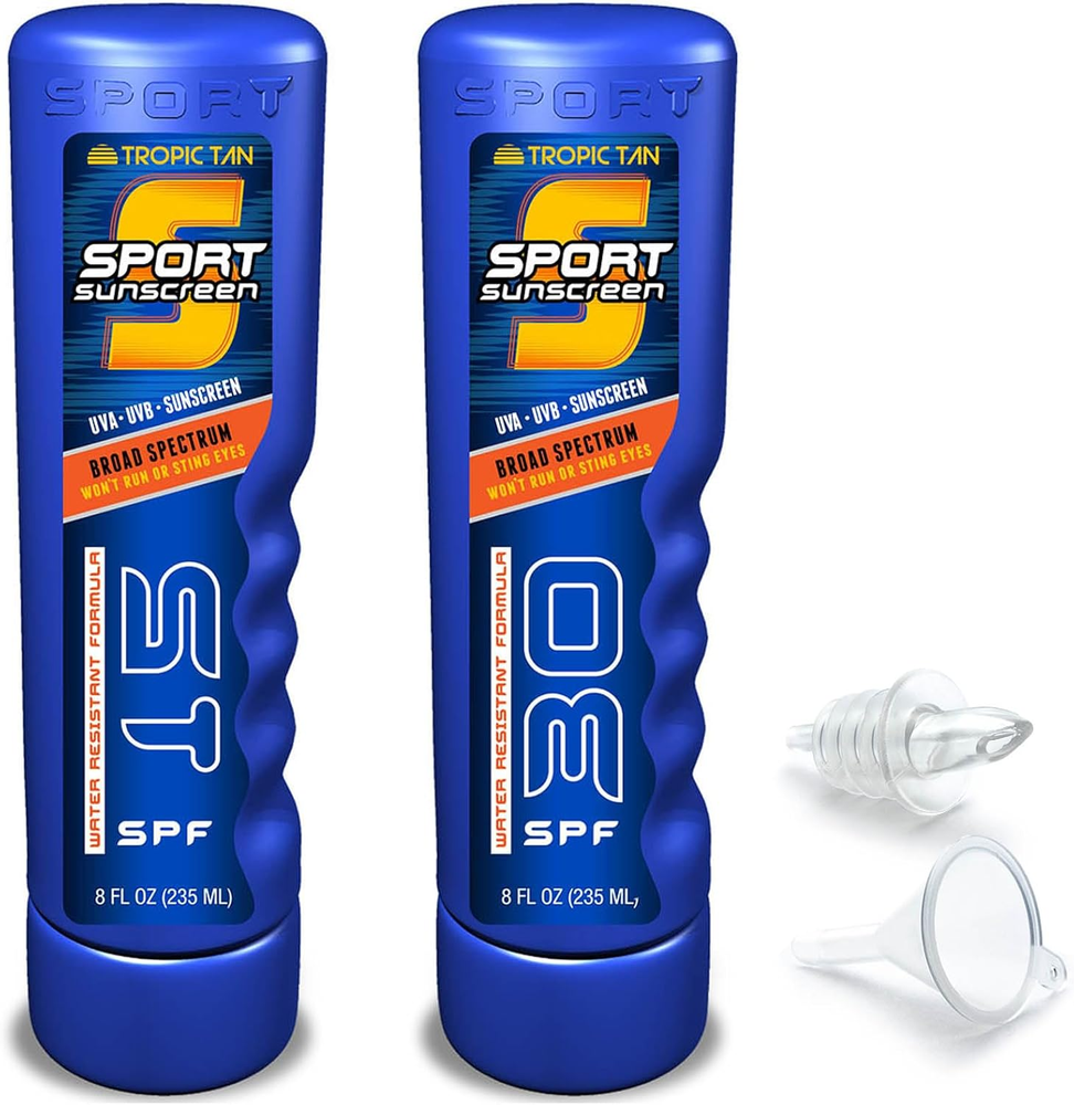 2 Fake Sport Bottle Sunscreen Flask (16 Oz Total) Hide Secret Containers Beaches