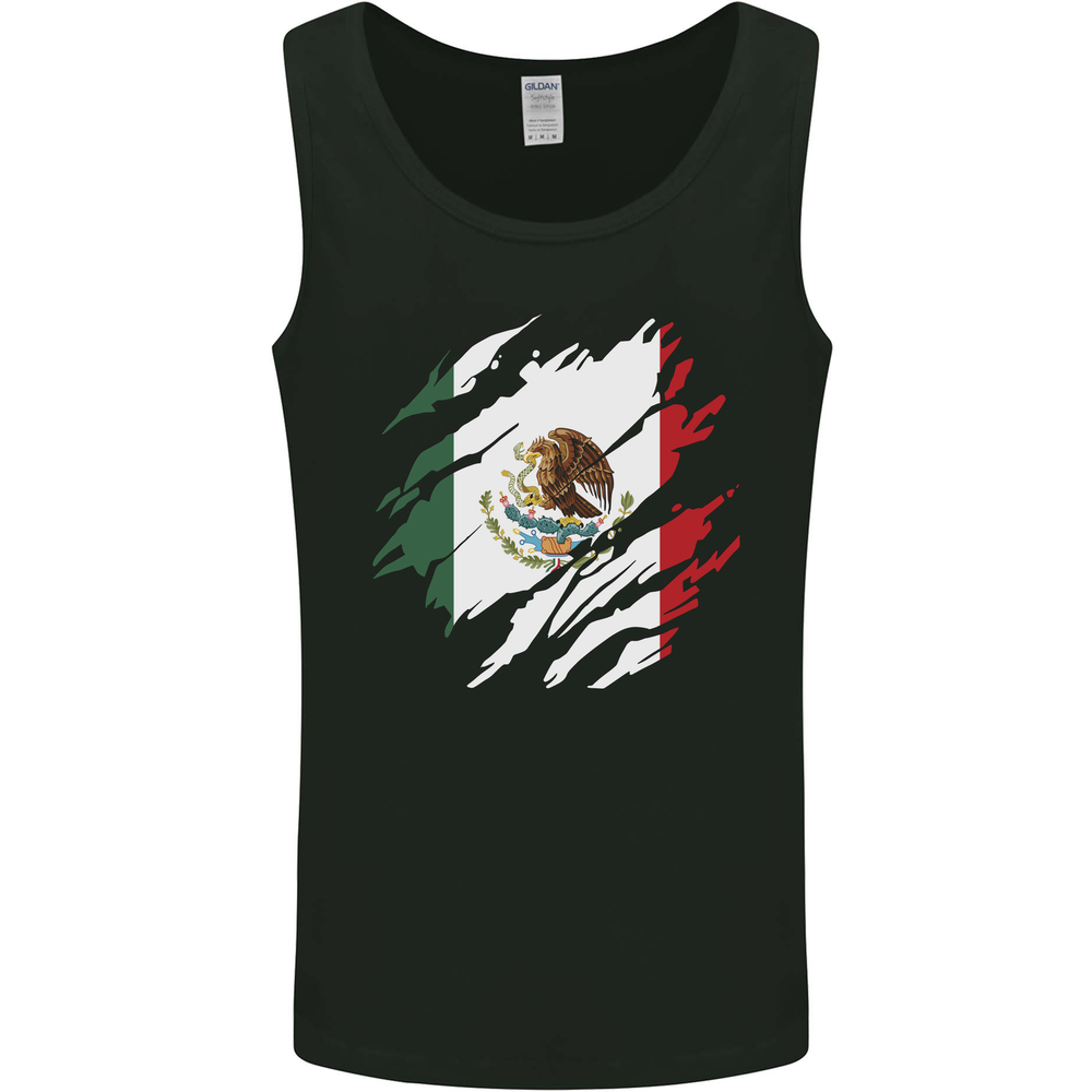 Torn Mexico Flag Mexican Day Football Mens Vest Tank Top