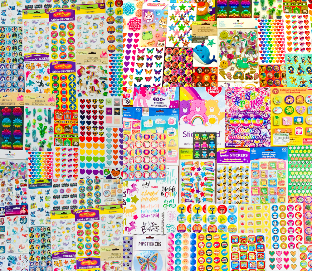 WHOLESALE 679+ Stickers for Kids GLITTER Metallic, Glossy, Decorative Craft Pack