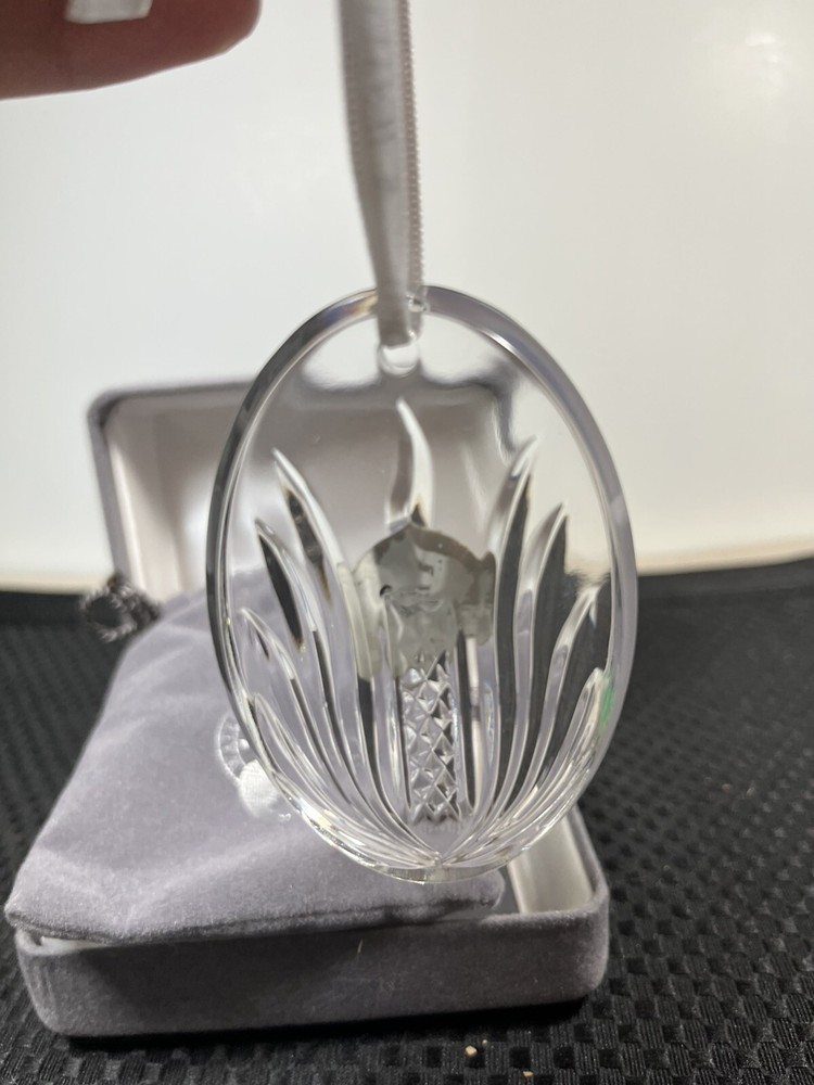 Waterford Crystal Christmas Candle Ornament Gift Box Pouch  