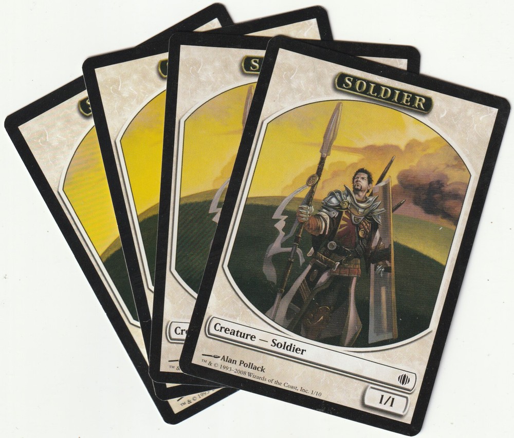 MTG 4x SOLDIER White Creature Tokens PLAYSET ALA EN 2008