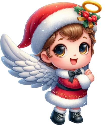 Peeking Christmas Angel Baby Wall Art Vinyl Sticker Decal in 6 Sizes