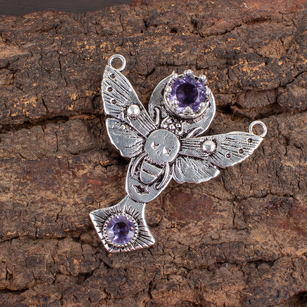 Wedding Gift For Her 925 Sterling Silver Natural Iolite Gemstone Pendant Boho