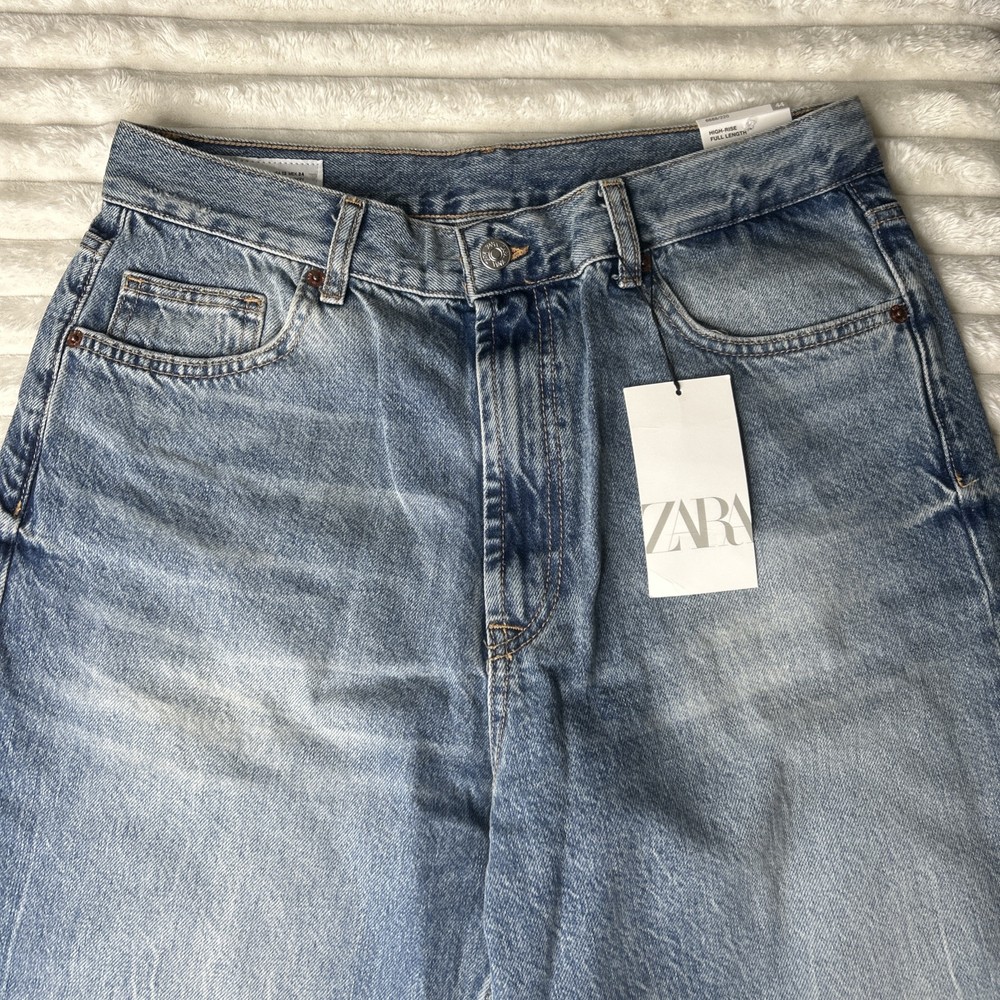 ZARA High-Rise Full Length Wide Leg Women Jeans Size 12