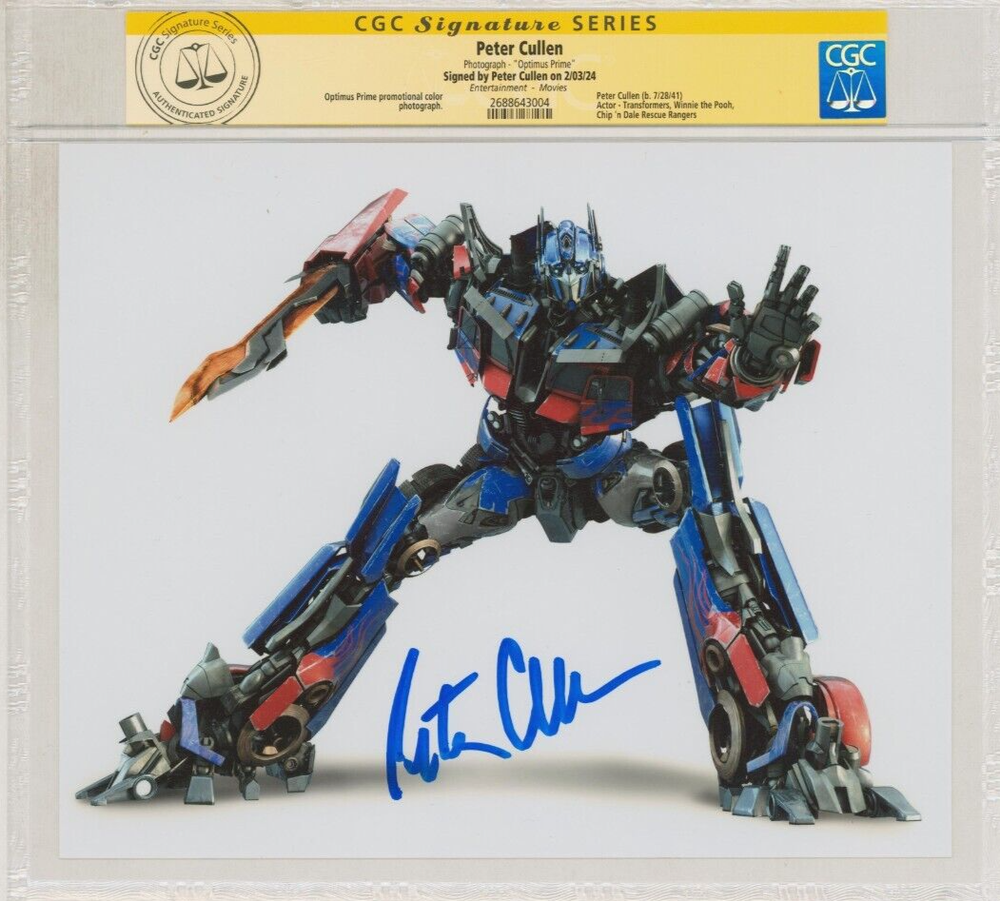 Peter Cullen SIGNED CGC SS Publicity Photo ~ Transformers Optimus Prime Autobot