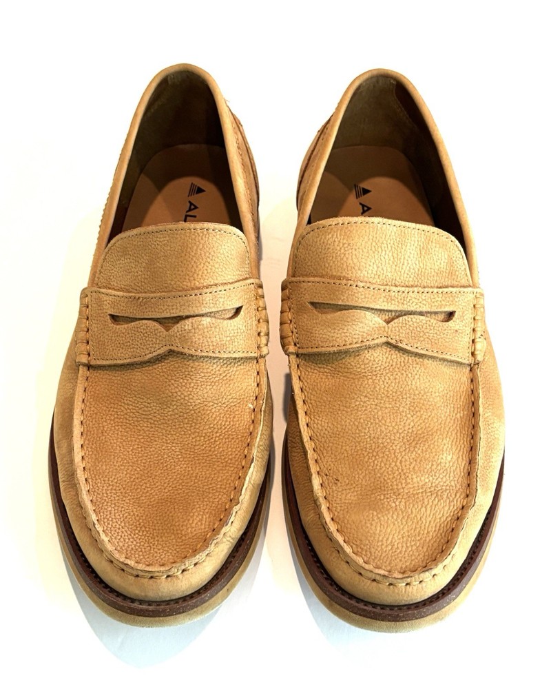 Aldo Mens Tan Suede Penny Loafers Slip-on Shoes US 9 EU 42