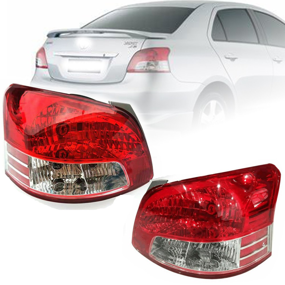 Pair of LH+RH Tail Lights for 2007-2012 Toyota Yaris Sedan 4-Door