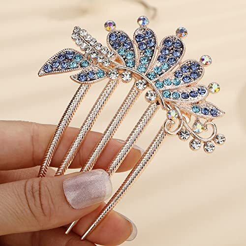 Boho Floral Flower Hair Combs for Prom Party Wedding in Pink Purple Blue