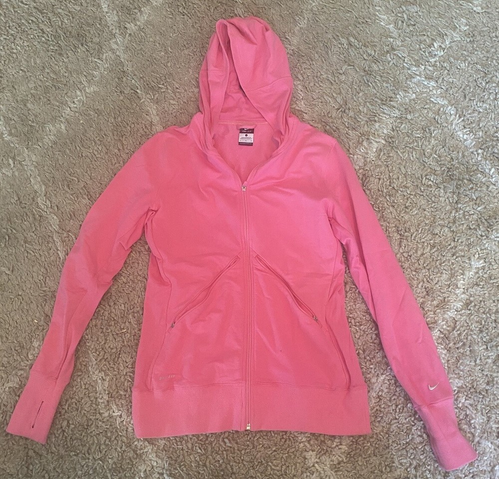 Nike Women's Therma Dri-Fit Zip Up Long Sleeve Jacket Pink Size Large