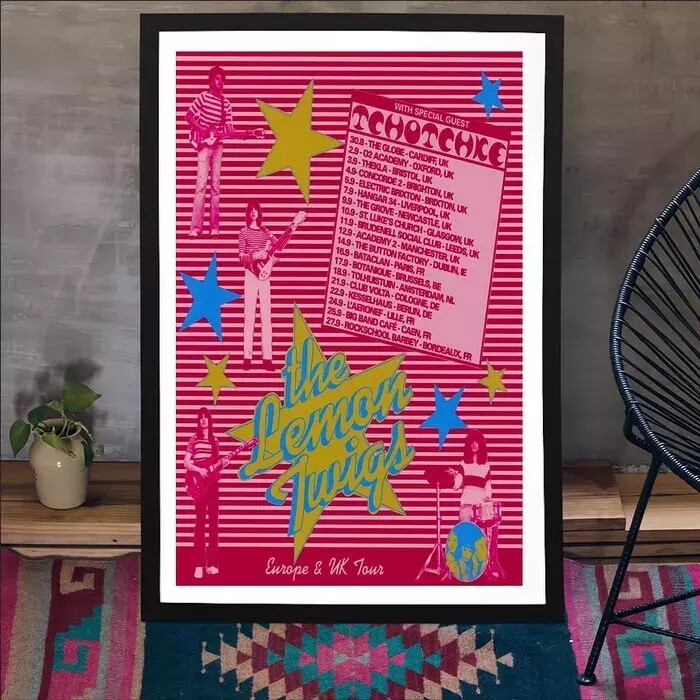The Lemon Twigs Europe &  Tour 2024 2025 Poster - Concert Art for Music Fans