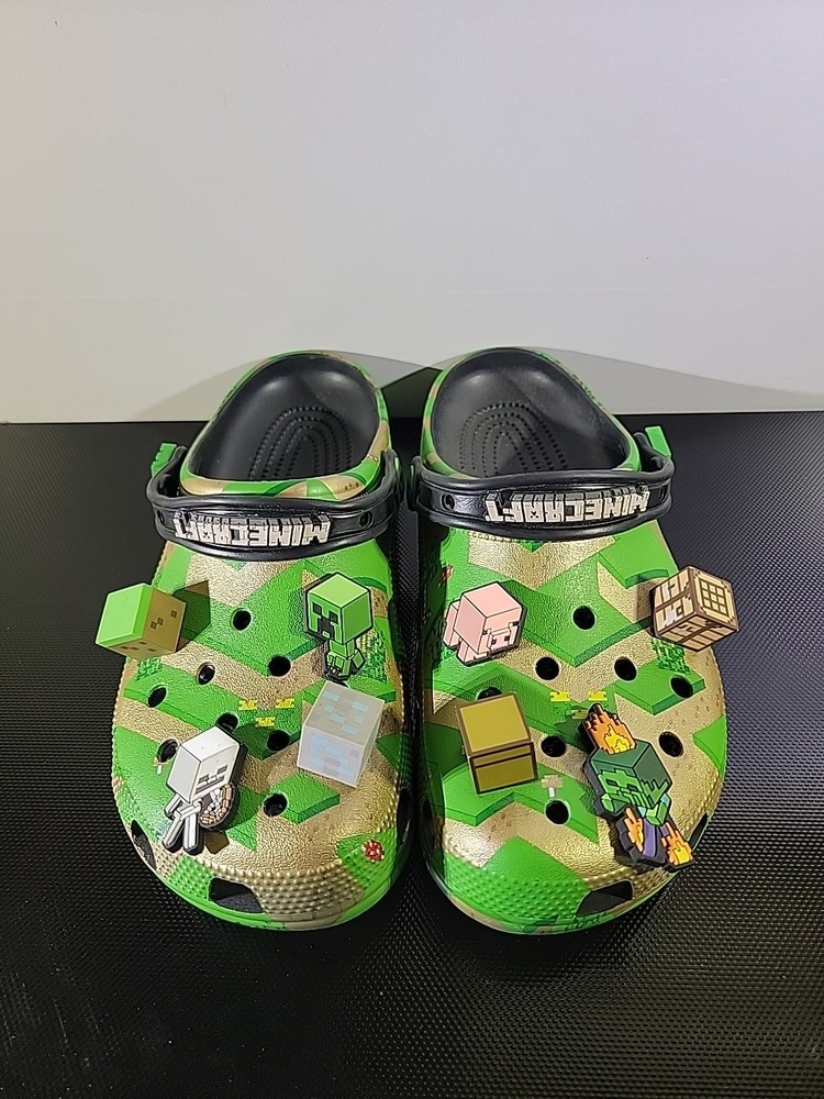 Crocs Minecraft With Jibbitz Clog M8, W10  Green Gamer