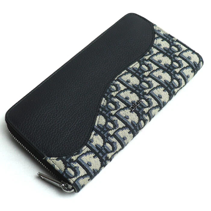 Dior Oblique Jacquard Long Zip Wallet in Navy for Women Authentic Luxury