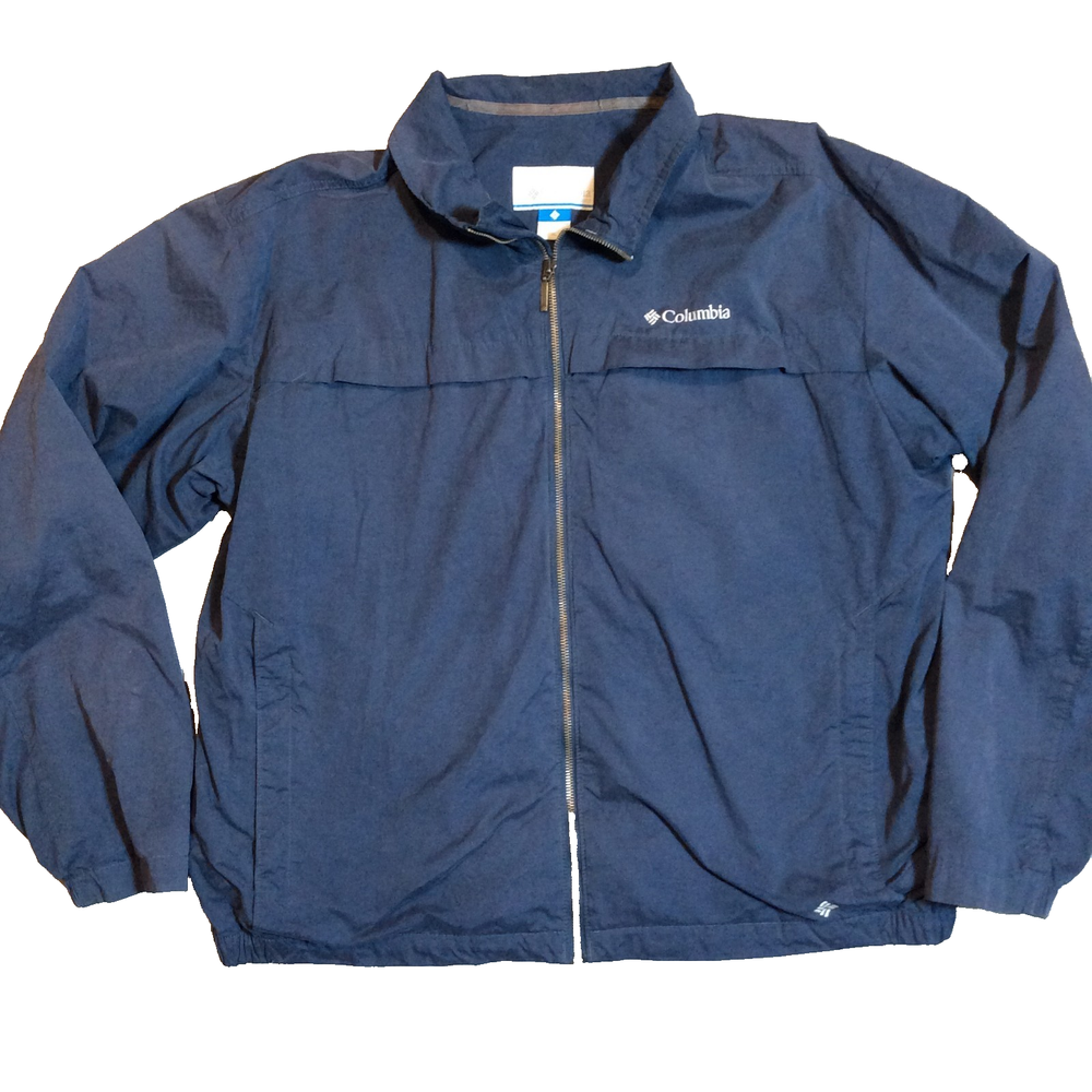 Columbia Glennaker Lake Rain Jacket Sz XL Navy Mesh Lined Lightweight XM3261-425