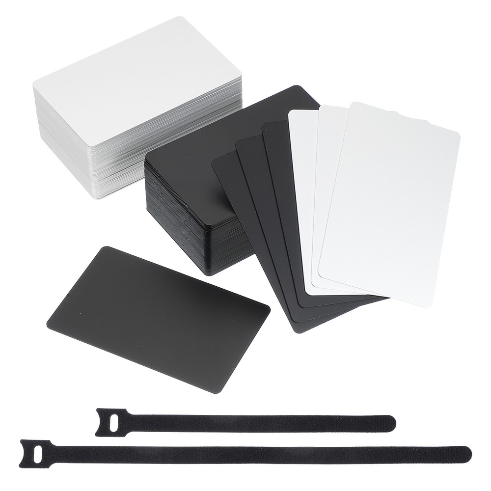 Metal Business Card 3.39 x 2.13 Inch Blank Aluminum Black/Silver 100 Pcs