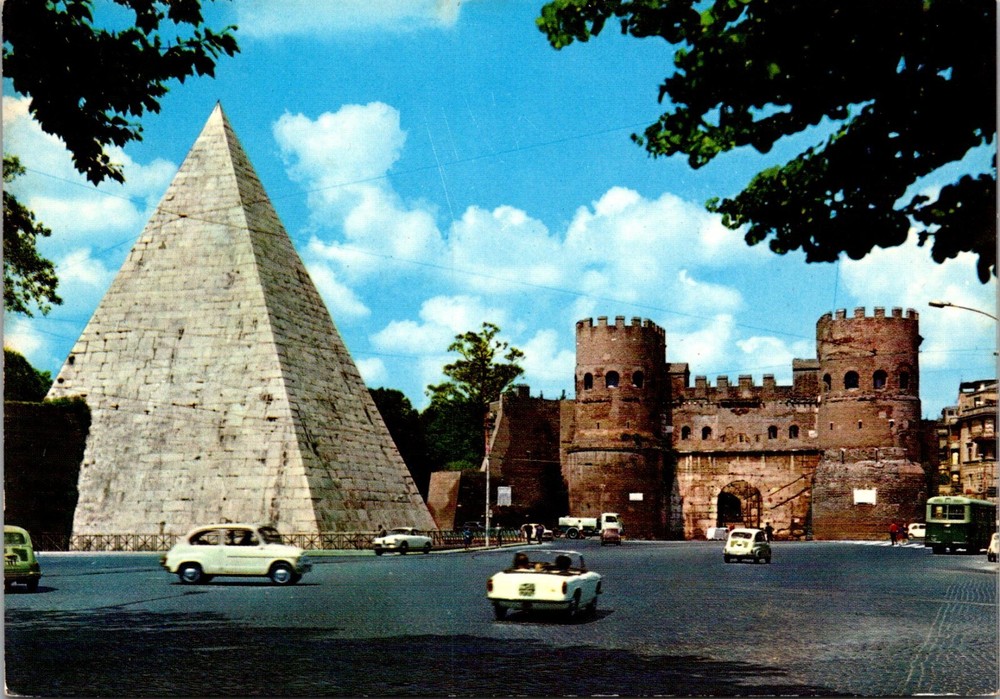 Postcard c1960 The Pyramid of Caius Cestis Rome Italy