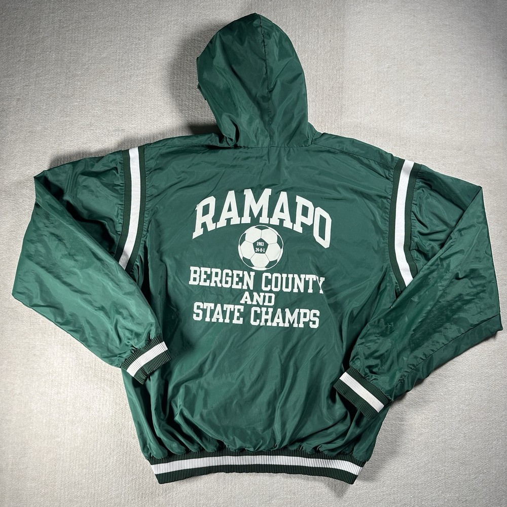 80s Vintage Champion USA Made XL Nylon Ramapo Soccer Pullover Jacket Talon