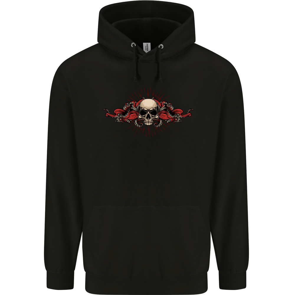 A Skull With Tentacles Mens 80% Cotton Hoodie