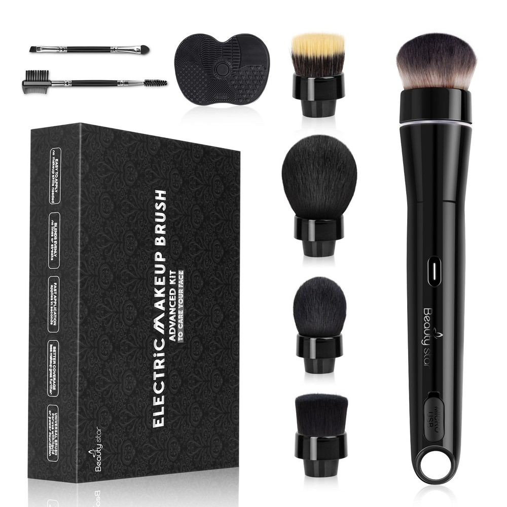 Electric Makeup Brush Rechargeable Multifunctional Foundation Blush Brush 5Heads