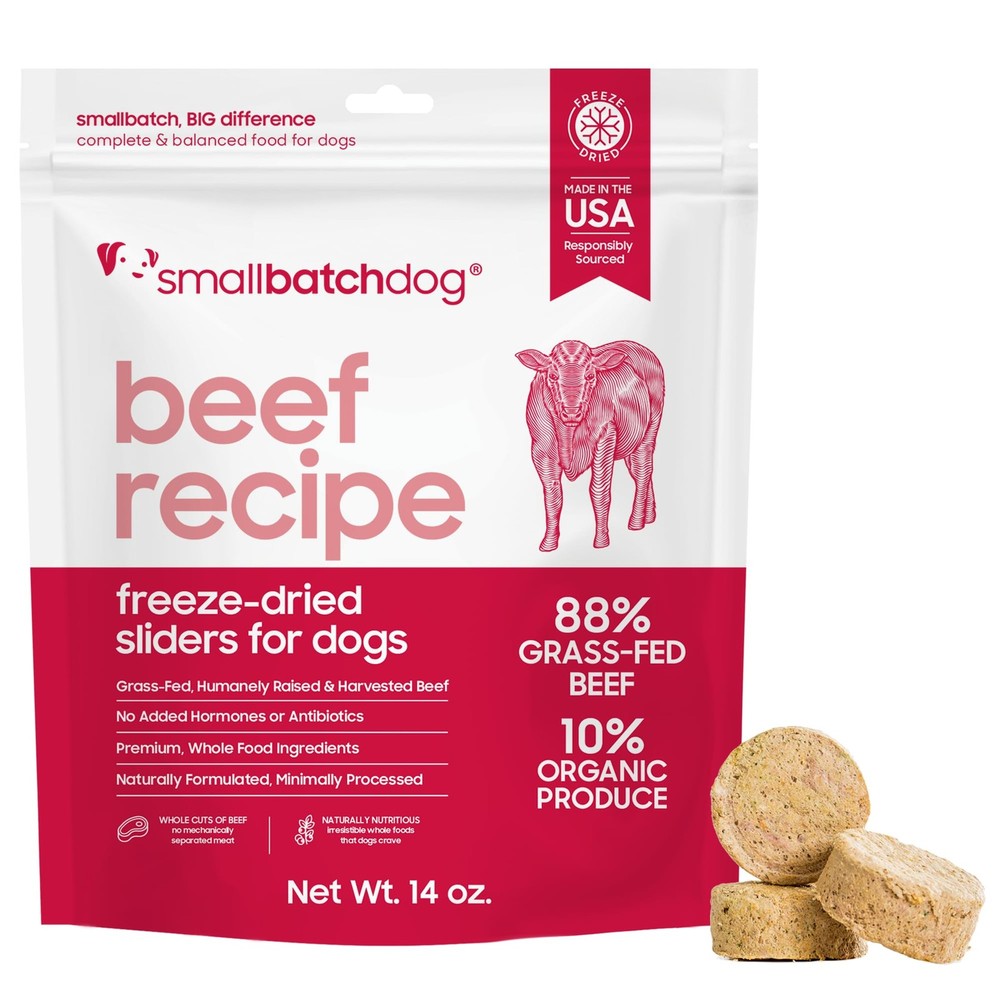 Pets Freeze Dried Raw Dog Food, Beef Recipe, 14 oz, Organic High Protein Dog ...