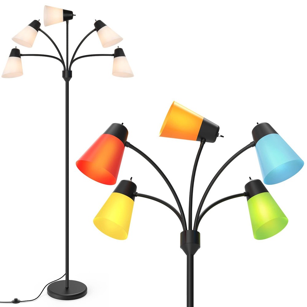 FOLKSMATE Modern Medusa LED Floor Lamp Adjustable Multi-Head Rustic Tall Lighting