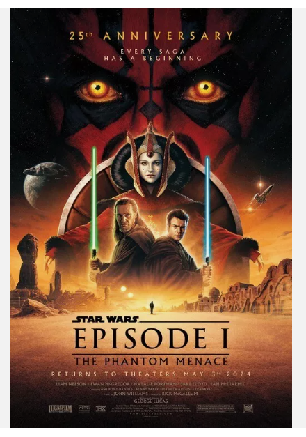 Star Wars The Phantom Menace 25th Anniversary Limited Edition Movie Poster