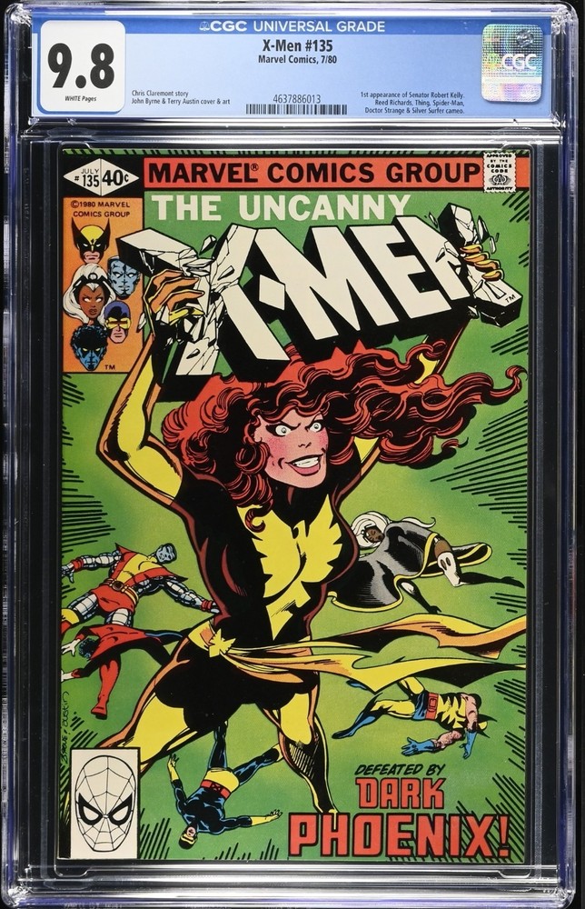 X-Men #135 CGC 9.8, Dark Phoenix Appearance, White Pages, 1st Senator Kelly