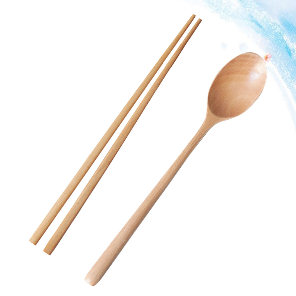 Travel Chopstick Spoon Wooden Chopsticks Spoon Set Wooden Tableware Set