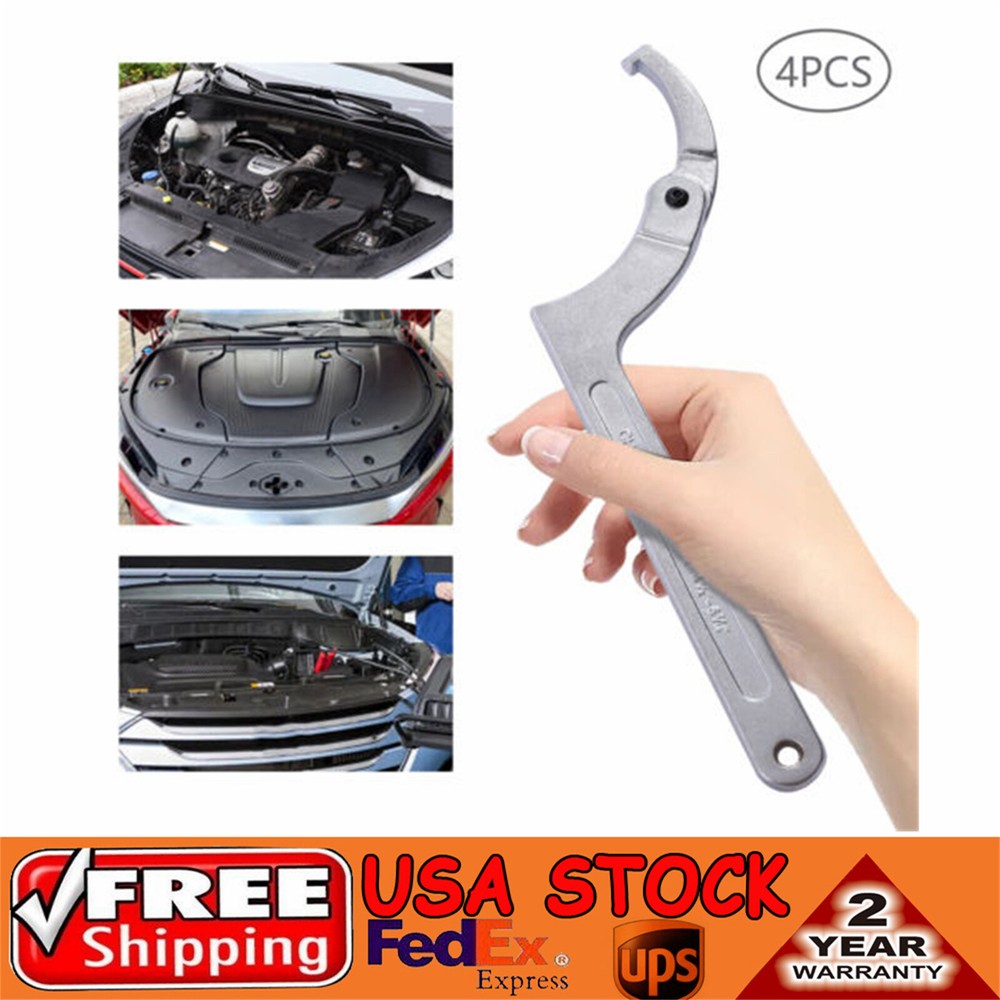 4-Piece Adjustable Hook and C Pin Spanner Wrench Set for Nut Tightening and Removal