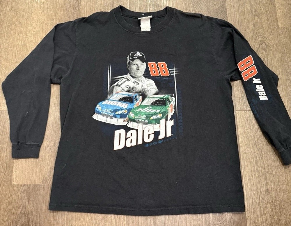 Dale Earnhardt Jr.  XL NASCAR National Guard Amp VTG Black Long Sleeve