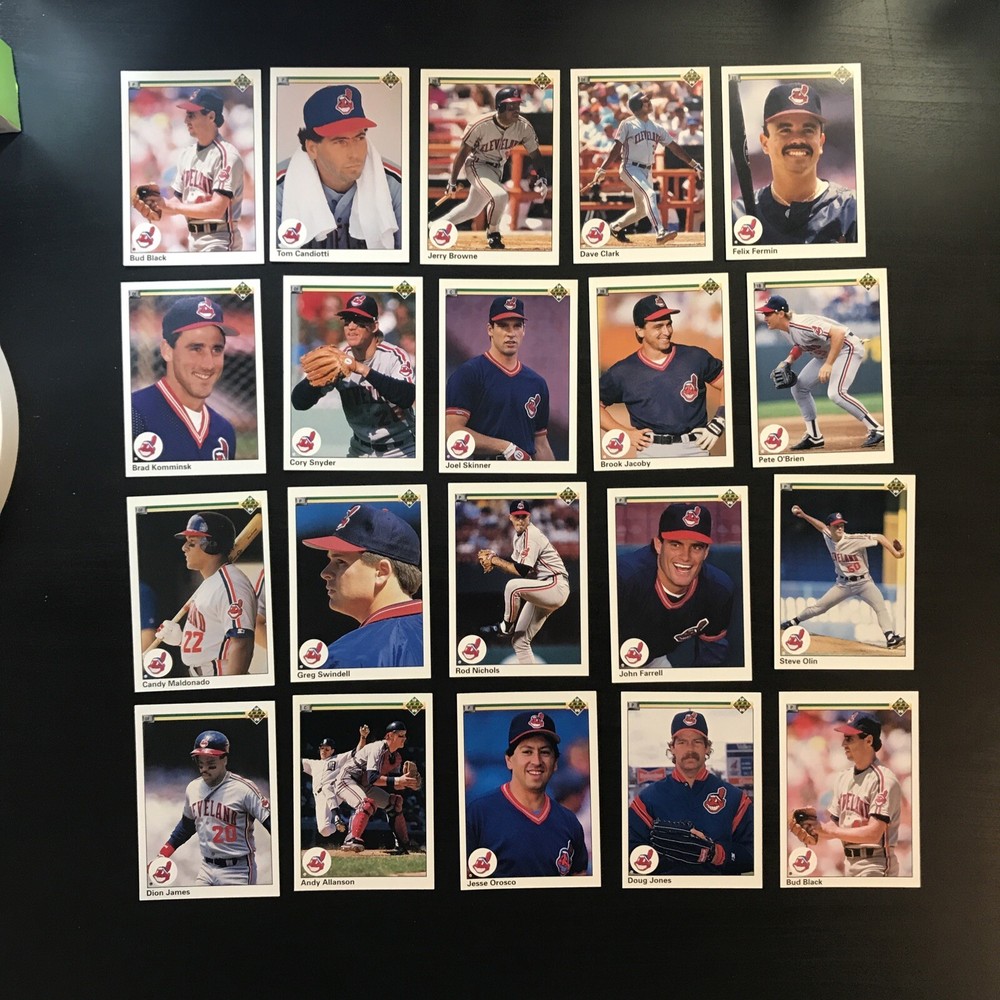 20 CARD LOT - 1990 UPPER DECK CLEVELAND INDIANS NM