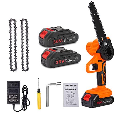 Mini Chainsaw Cordless Power Chain Saws, Electric Chainsaw Cordless 36V 6 INCH